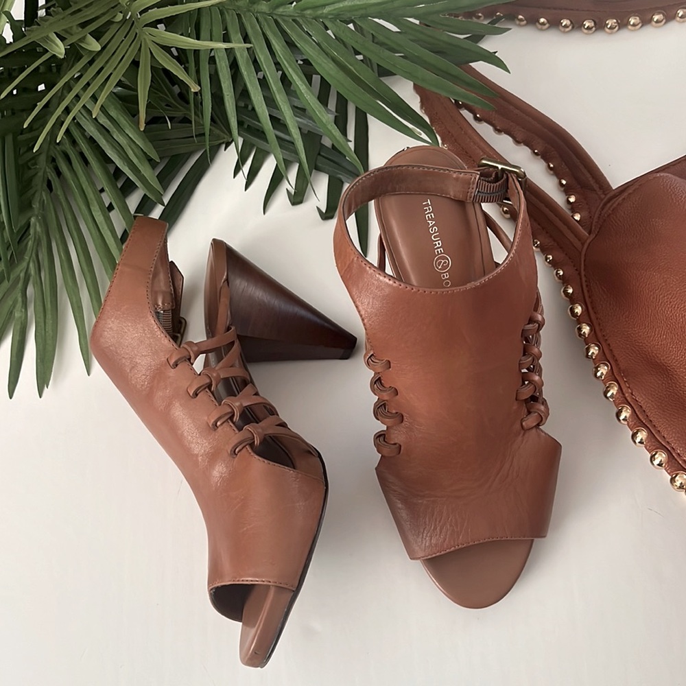 Treasure & Bond Brown Open-Toe Heels - Picture 5 of 16